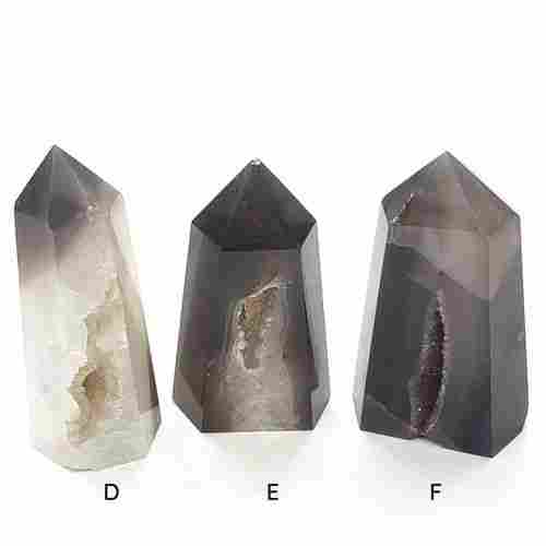 Point Shaped Natural Multicolor Polished Agate Crystal Stone Tower, For Healing
