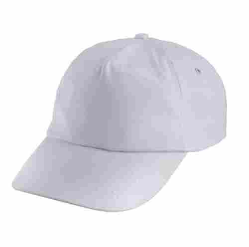 White Plain Color Cotton Promotional Mens Caps For Summer Wear
