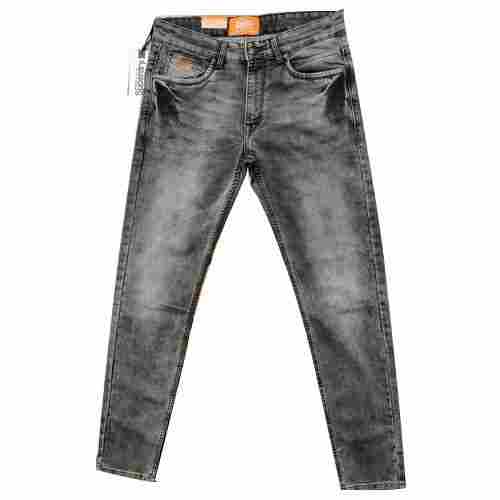 Ankle Fit Black Plain Dyed Washed Pattern Denim Jeans for Regular Wear