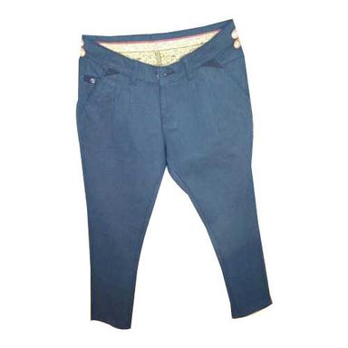 Highly Durable Fine Finish Plain Pattern Denim Trousers