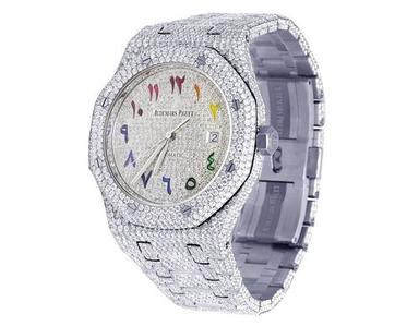 White Audemars Piguet Royal Oak 41Mm Diamond Wrist Watch
