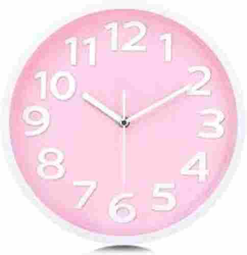 Pink Color Wall Clock 12 Inch Silent Non-Ticking Battery Operated Decorative Clock