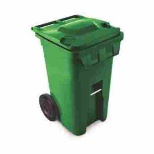 Plain Green Color Garbage Bin With Wheels For Office And Street Use