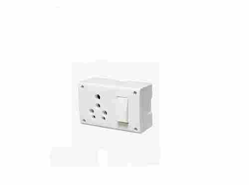  300 Gram, 16 Amp, 3 In 1, White Color Universal Plastic Switch Socket For Home