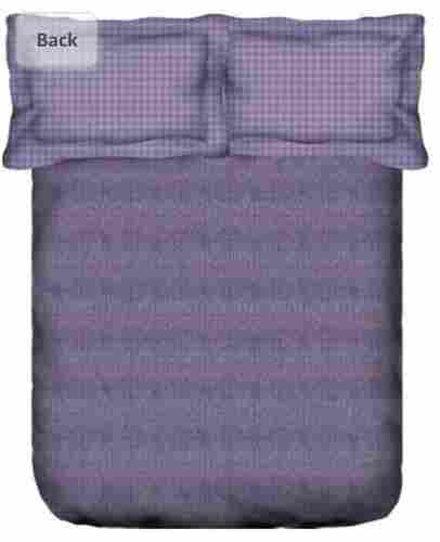  Plain Purple Rectangle Washable Cotton Double Bed Sheets With 2 Pillow Cover