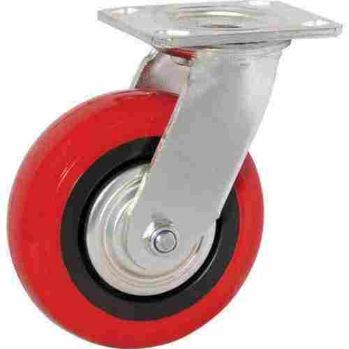 Polishing Red Rolling Trolley Cart Caster Wheel, Width 0-10 Mm, Size 6 Inch