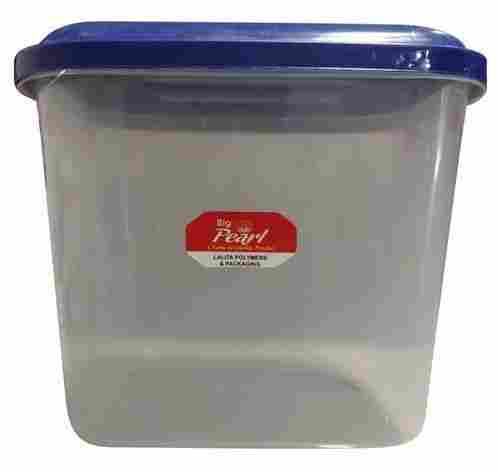 Transparent Heavy-Duty Hdpe Plastic Plain Round Container Box, 5-Litre Capacity