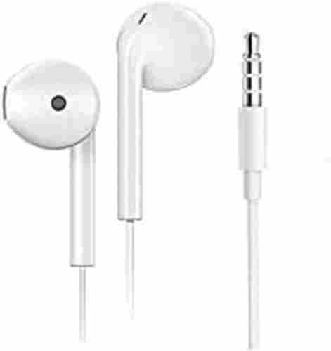White Color Bass In Ear Wired Earphones With Crystal Clear Sound Quality