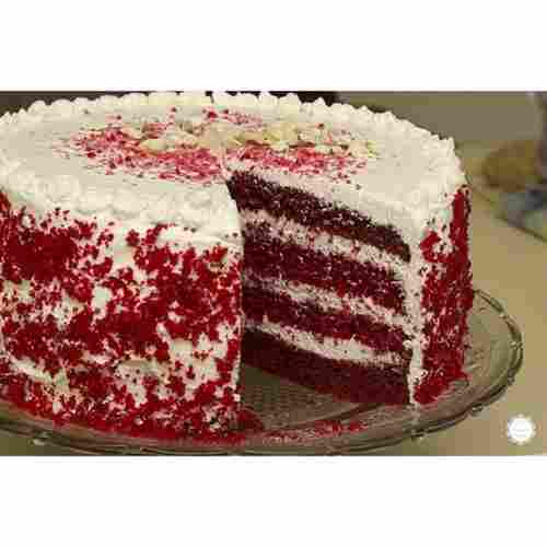 Red Velvet Creamy Cake With Round Shape And Yummy Taste, 1 Day Shelf Life