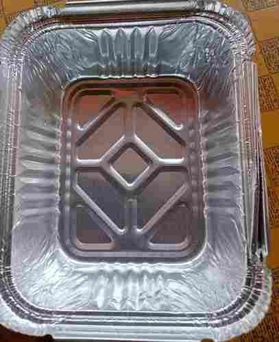 Square Disposable Silver Foil Container With Lid For Kitchen And Restaurants