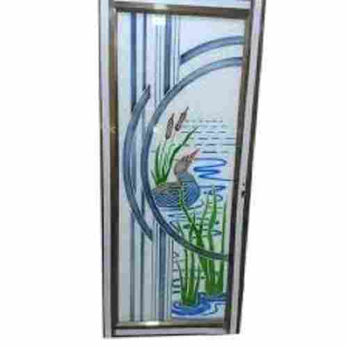 Scratch Proof Rectangular Smooth Surface Flower Work Decorative Glass Door