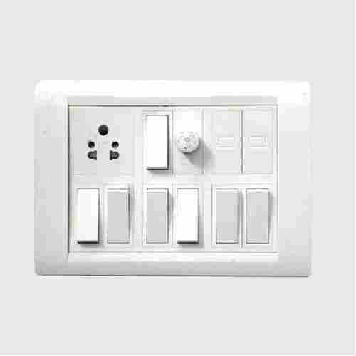 Highly Durable 6 Ampere White Electric Switch Consisting Of Safety Shutter Sockets