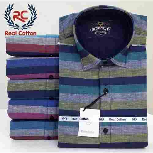 Real Cotton Autstrip Trendy Mens Full Sleeves Check Shirt