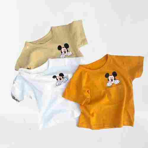 100% Soft Cotton Half Sleeve Round Neck Daily Wear T-Shirt For Baby