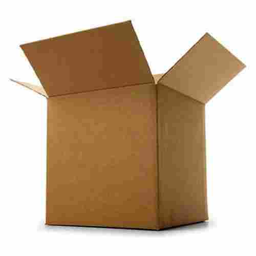 3 Ply Plain Corrugated Carton Box With Single Wall and Brown Color, Square Shape