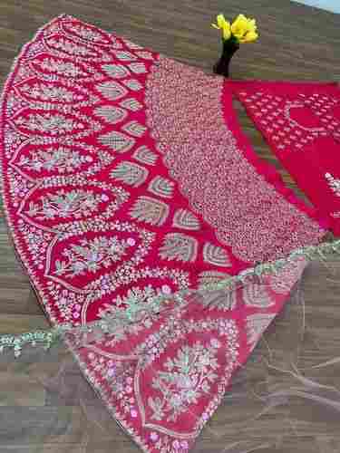 Pink Color Designer And Fancy Wedding Lehenga Choli With Embroidered Work