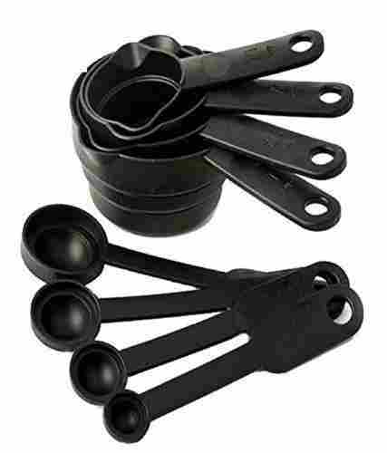 Proffitto Black Color Measuring Plastic Cup And Spoon Set