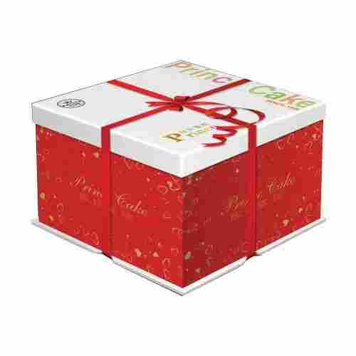 Red Color Printed Gift Packing Cake Boxes With Square Shape And Eco Friendly
