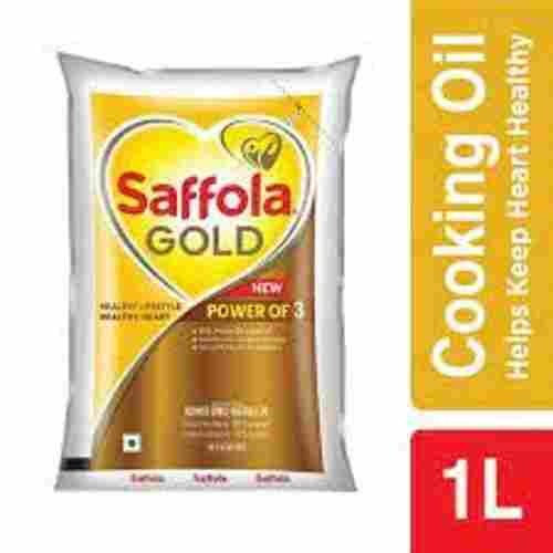 Saffola Gold Blended Edible Vegetable Oil 1 Liter Pack With Rich In Omega-3 Fatty Acids And 1 Year Shelf Life