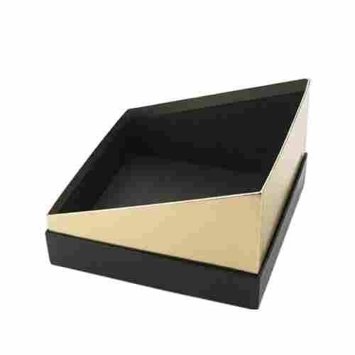 Rigid Recyclable Cardboard Rectangle Shape Folding Paper Gift Box With Ribbon And Lid