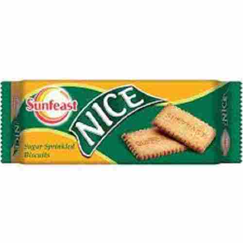 Sweet Natural Rich Delicious Taste Rectangular Sugar Sprinkled Sunfeast Nice Biscuits