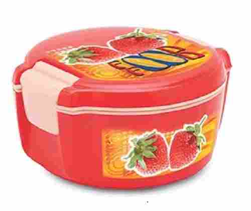 Plastic School Kids Round Lunch Box With Air Tight Spill Proof Lid, Size;3-5 Inch