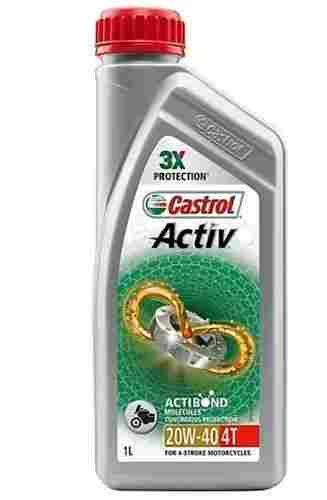 Castrol Activ 20W-40 4T Lubricant Oil For Motorcycles With Brown And Red Color