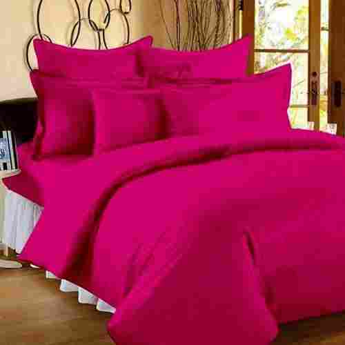 Cherry Pink Colour Plain And Pure King Size Bed Sheet With Cotton Materials