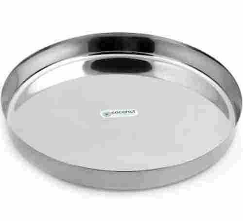 Plain Stainless Steel Round Thali For Home Use, Size 12 To 14 Inch