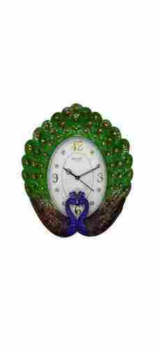Peacock Design Plastic Wall Clock for Home Decor and Gifting Purpose