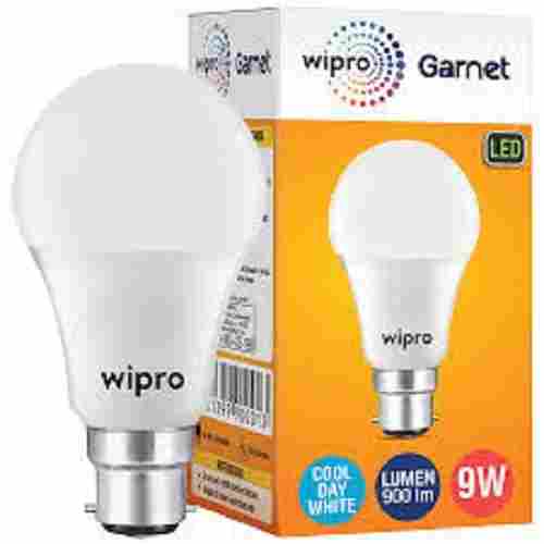 Energy Efficient Round White Aluminum Wipro LED Bulb For Office And Home (120 V)