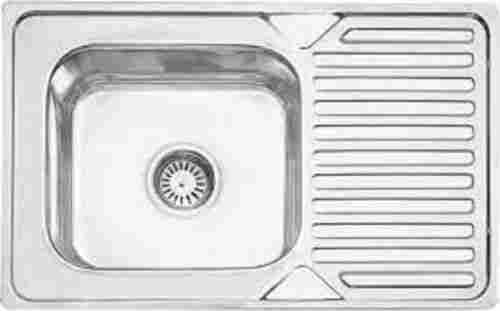 Square Shape Stainless Steel Single Bowl Sink With Drainboard 37x18x8 Inches