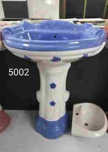 White Color Sanitary Ware Ceramic Bathroom Pedestal Wash Basin For Home