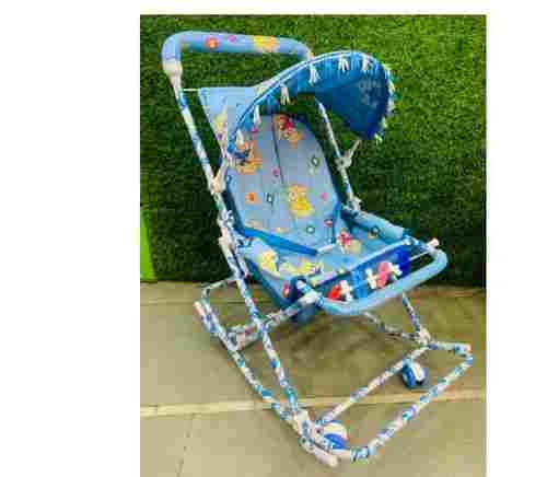 Best Price Blue Color Foldable Baby Walker With Iron Frame & Comfortable Seat