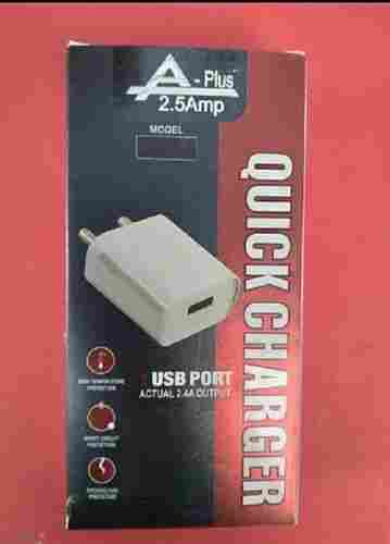 Light Weight And Compact White Travel Smart Phone Charger With Usb Cable