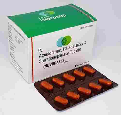 Aceclofenac, Paracetamol And Serratiopeptidase Tablets, 10x10 Blister Pack