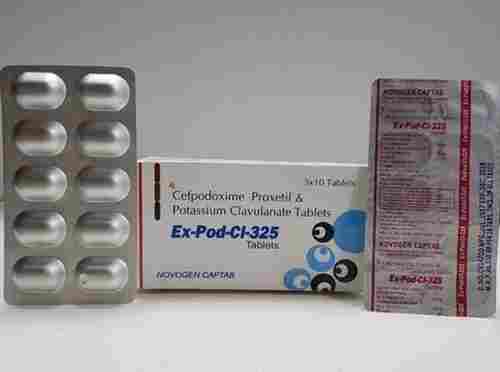 Cefpodoxime Proxetil And Clavulanic Acid Antibiotic Tablets, 5x10 Blister Pack