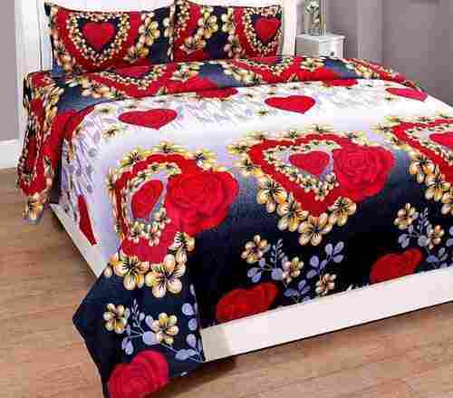 Flower Printed Cotton Multicolor Double Bed Sheet With Extra Soft Comfortable