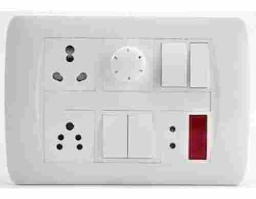 White Pvc Highly Durable Electrical Modular Switch Board With 2 Socket And Fan Speed Controller
