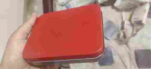 Red Tin Box Color Stainless Steel Storage Box, 200 Gm Weight