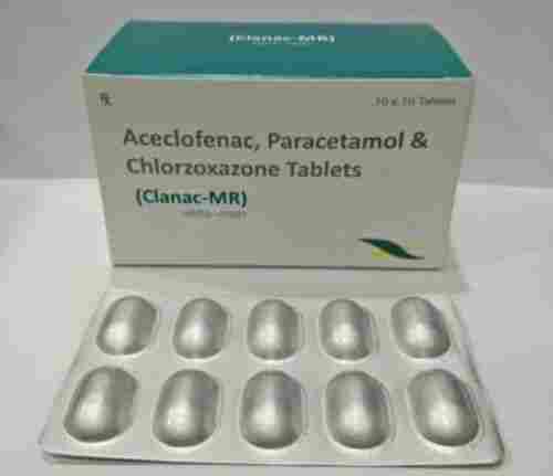 Aceclofenac, Paracetamol & Chlorzoxazone Tablets, 10 10 Tablets