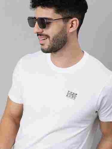 Mens Plain White Cotton T Shirt(Anti Wrinkle And Easy Washable)