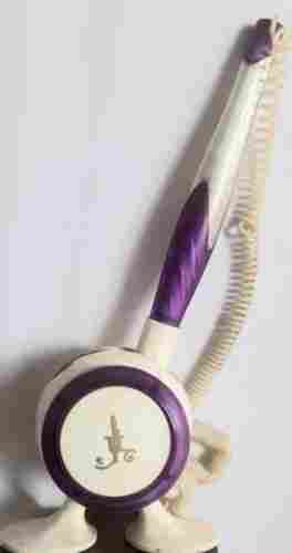 White And Purple Color Plastic Pen With Stretch Coil Holder For Office Desk Use