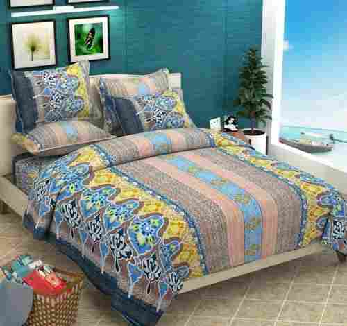 Multicolor Vibrant Brilliant Pattern King Size Double Bed Sheet With Two Pillow Cover 