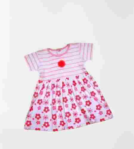 Pure Cotton Floral Printed Casual Frock for 6 to 12 Month Baby Girl