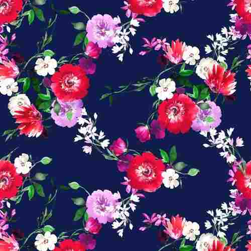 Smooth Finish Comfortable 58 Inch Floral Digital Printed Polyester Fabric