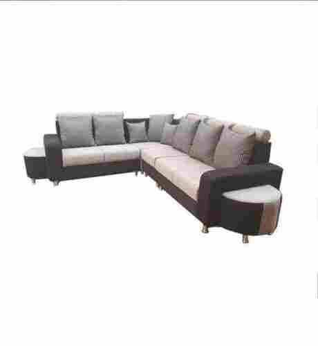 L-Shape Corner Sofa Set For Home And Hotel, Skin And Brown Cream Color