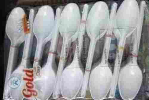 White Color Disposable Spoons With Light Weight and Plastic Materials