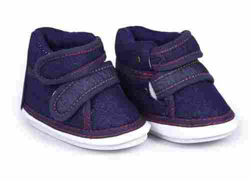 Blue Plain Baby Jeans Shoes with Thermoplastic Elastomers Lace Up Size 6-11