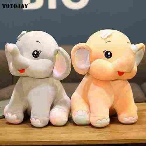 25cm Peach And Grey Color Cotton Stuffed Super Soft Double Baby Elephant Soft Toys